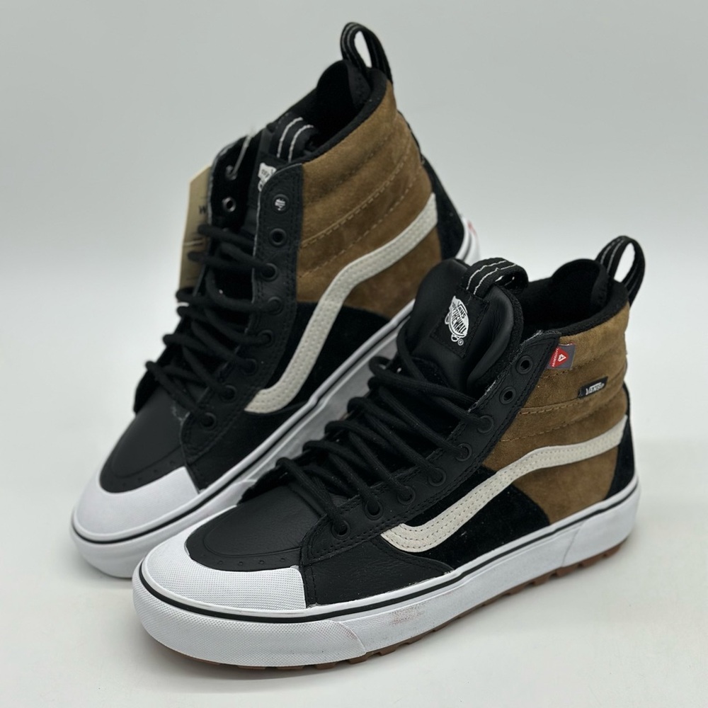 Vans Black and Brown High-Top Sneakers with Padded Ankle